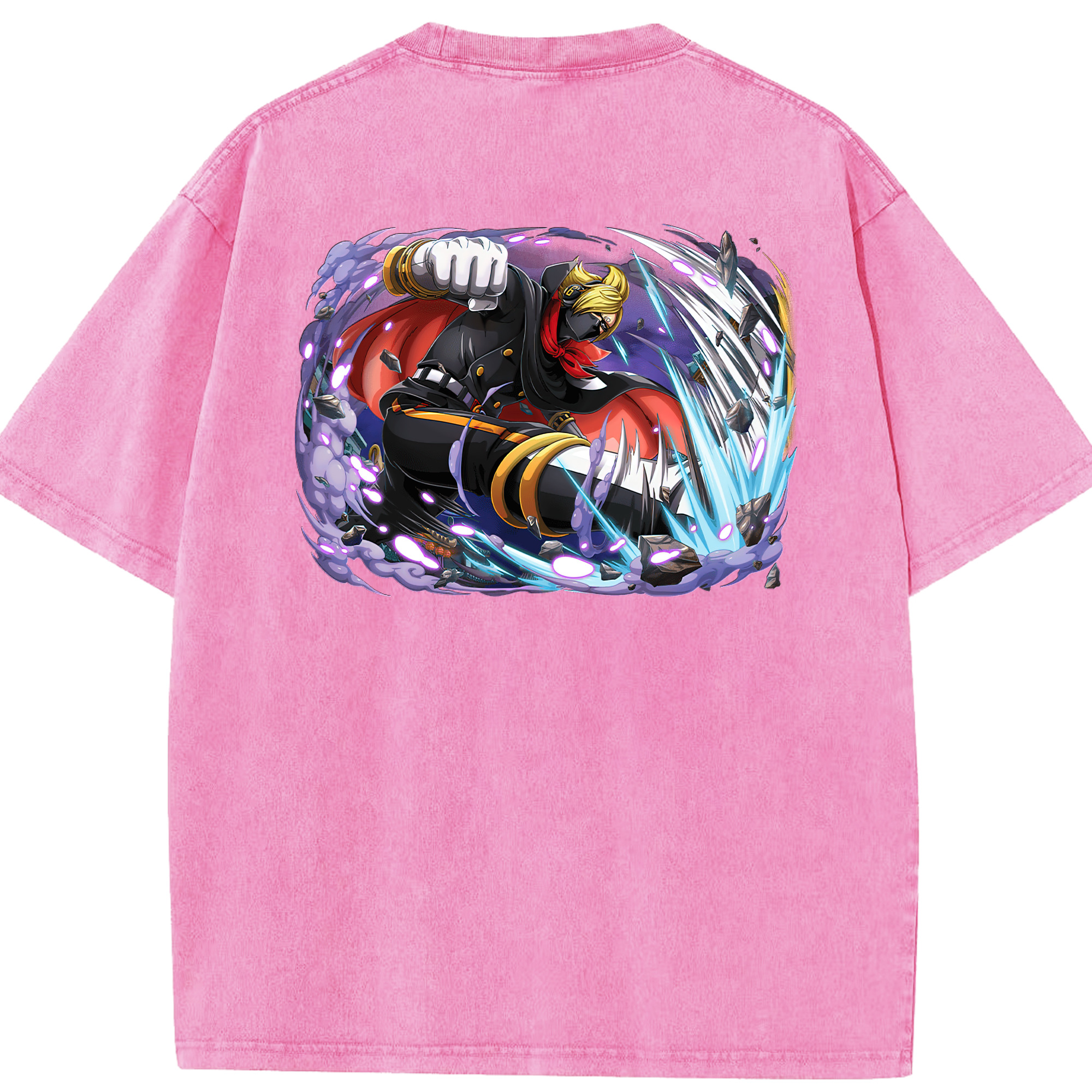 ワンピース ロロノア・ゾロ ONE PIECE Roronoa Zoro 綿100% ヴィンテージ風 半袖Tシャツ（背面プリント）